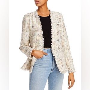 Tweed Frayed edge blazer with sequin detail